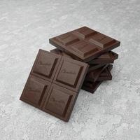 3D rendering dark chocolate closeup on concrete background photo
