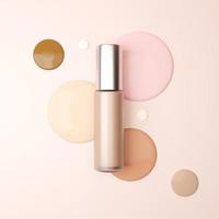 3D rendering liquid foundation on nude background photo