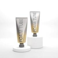 3D rendering facial foam tube mockup photo