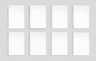 Notebooks with lines, dots and square grid vector