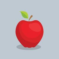 ilustración de fruta roja de manzana en diseño de vector plano