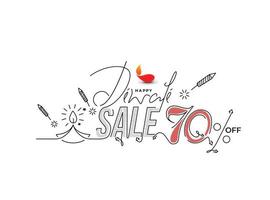 Happy Diwali with Sale off text design. Abstract vector illustration.