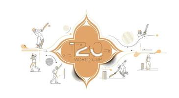 T20 world cup cricket championship poster, template, brochure, decorated, flyer, banner design. vector