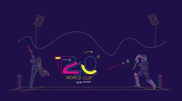 T20 world cup cricket championship poster, flyer, template, brochure, decorated, banner design. vector