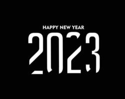 Folleto de elemento de diseño de tipografía de texto de feliz año nuevo 2023, diseño de banner. vector