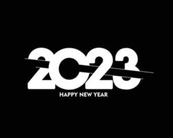 Folleto de elemento de diseño de tipografía de texto de feliz año nuevo 2023, diseño de banner. vector