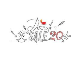 Happy Diwali with sale off text design. Abstract vector illustration.