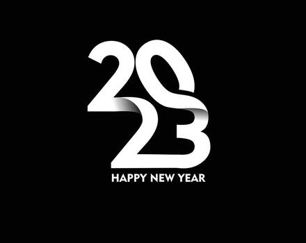 2023 Happy New Year Text Typography Design Element flyer, banner design. vector