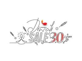 Happy Diwali with sale off text design. Abstract vector illustration.