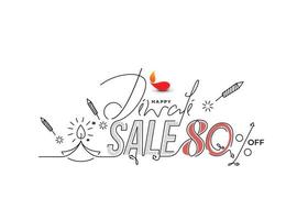 Happy Diwali with sale off text design. Abstract vector illustration.