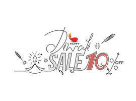 Happy Diwali with sale off text design. Abstract vector illustration.