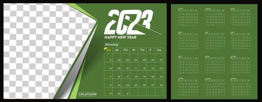 2023 calendario feliz diseño de año nuevo con espacio de su imagen. vector