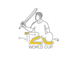 Afiche del campeonato mundial de cricket t20, plantilla, folleto, decorado, volante, diseño de banner. vector