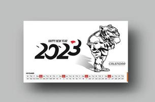 2023 calendario feliz año nuevo patrón de diseño de noviembre. vector