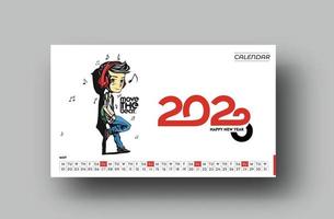 2023 calendario feliz año nuevo puede diseñar patrón. vector