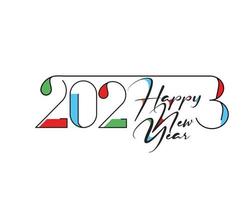 2023 Happy New Year Text Typography Design Element. vector