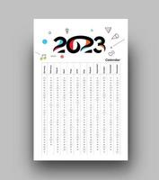 Diseño de plantilla de feliz año nuevo calendario 2023 vector