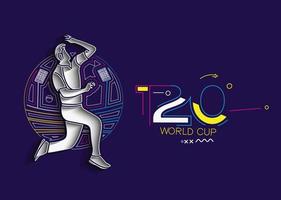 T20 world cup cricket championship poster, flyer, template, brochure, decorated, banner design. vector