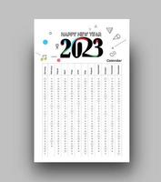 2023 Calendar Happy New Year Design vector illustration.