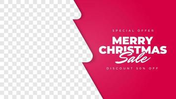 Christmas sale banner vector, merry christmas background  illustration with empty space for media promotion vector