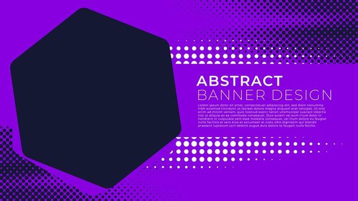 Halftone grunge banner design vector, concept of twotone background with photo frame and copy space for custom your content