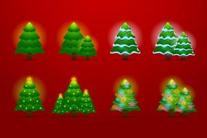 Christmast tree vector illustraton design element, clip art for material design