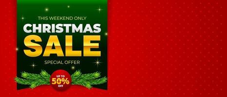 Christmas sale banner vector illustration background for media promotion and social media post in holiday event
