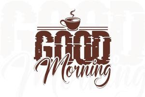 good morning coffee winter t shirt design vector