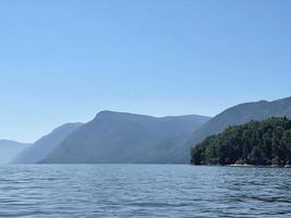 Lake Teletskoye in sunny day. Altai, Russia. photo