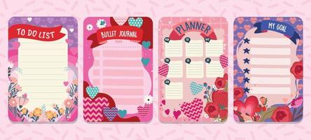 Valentine  Journal Template with Pink Color vector