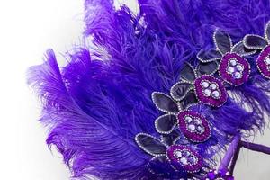 Embroidered helmet with stones and feathers for carnival photo