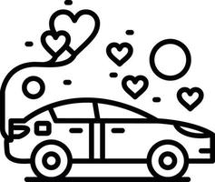 diseño de icono creativo de coche de boda vector