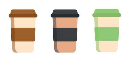 Delicious coffee paper cup icon vector