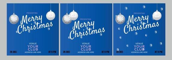 Merry Christmas set of web banner. vector