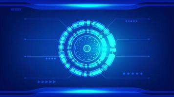 futuristic innovation technology background concept. virtual glowing blue light Hi tech HUD screen display vector