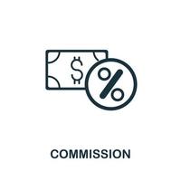 Commission icon from affiliate marketing collection. Simple line Commission icon for templates, web design and infographics vector