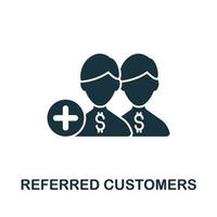 Referred Customers icon from affiliate marketing collection. Simple line Referred Customers icon for templates, web design and infographics vector