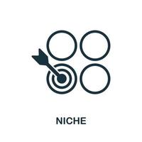 icono de nicho de la colección de marketing de afiliados. icono de nicho de línea simple para plantillas, diseño web e infografía vector