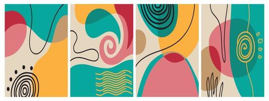 Modern abstract cover set, minimal cover design. Colorful geometric background, vector illustration.