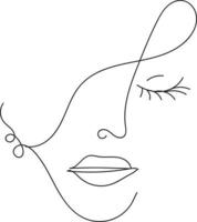 Hand drawn one line art illustration vector