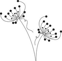 Floral line art vector