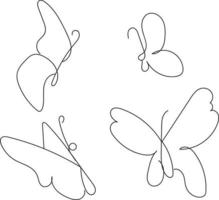 butterfly line art vector