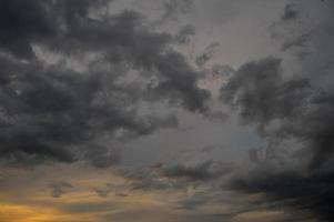 Dark clouds, clouds on in the dark sky. photo
