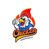 plantilla de vector de logotipo de mascota de pollo