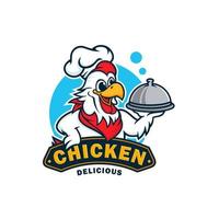 plantilla de vector de logotipo de mascota de pollo
