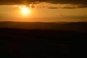 Orange sunrise and the clouds, in nature, landscape photo