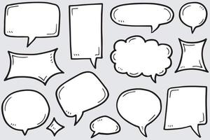 Hand drawn set of speech bubbles isolated . Doodle set element. Vector illustration.