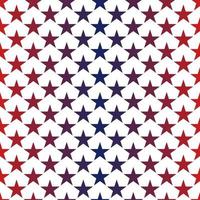 Red and blue star seamless pattern isolated on white background. Vector illustration graphic