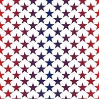 Red and blue star seamless pattern isolated on white background. Vector illustration graphic