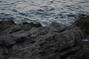 rocas en la playa rocas close up rock textura. foto